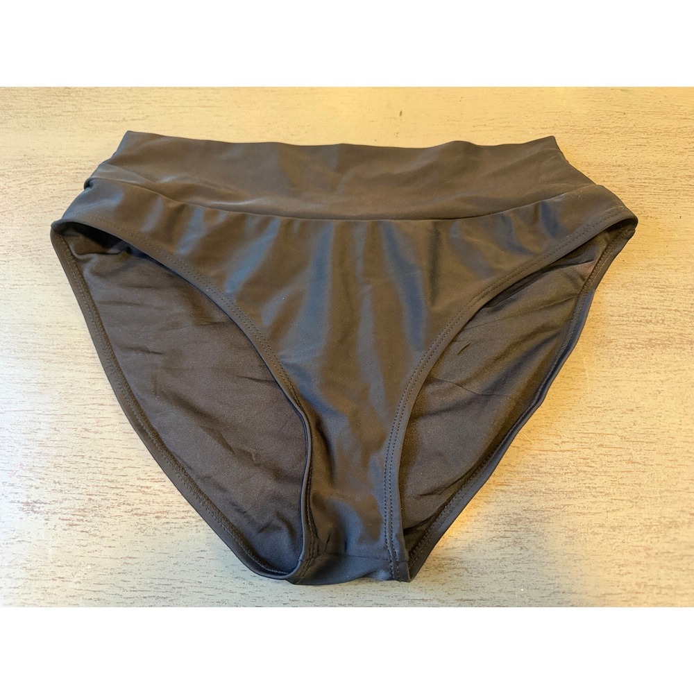 Hapari Womens High Waisted Bikini Bottoms Black Full Coverage SPF 50+ Size Large